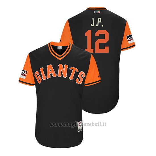 Maglia Baseball Uomo San Francisco Giants Joe Panik 2018 Llws Players Weekend J.p. Nero